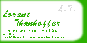 lorant thanhoffer business card