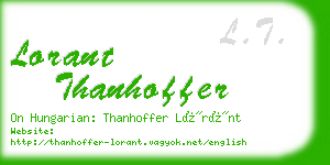 lorant thanhoffer business card